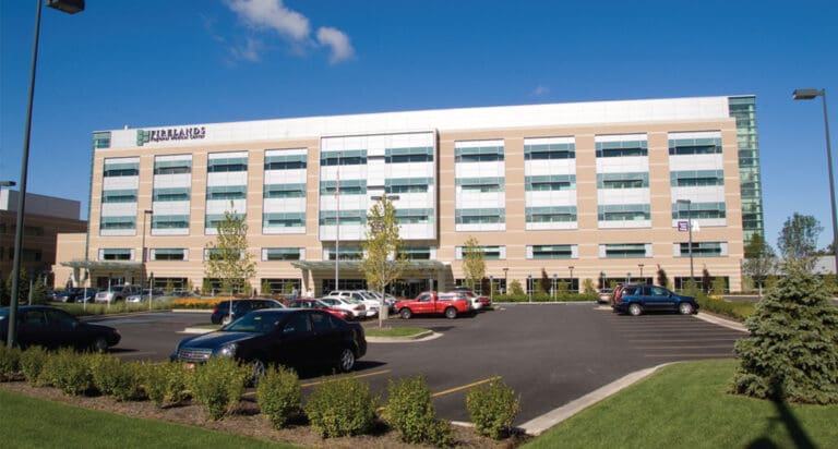 Firelands Regional Medical Center building exterior, a Wilkes healthcare mechanical project