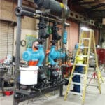Prefabricated pump skid assembled in the Wilkes fabrication shop